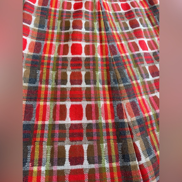 VTG wool plaid autumnal rainbow maxi skirt - Picture 6 of 6